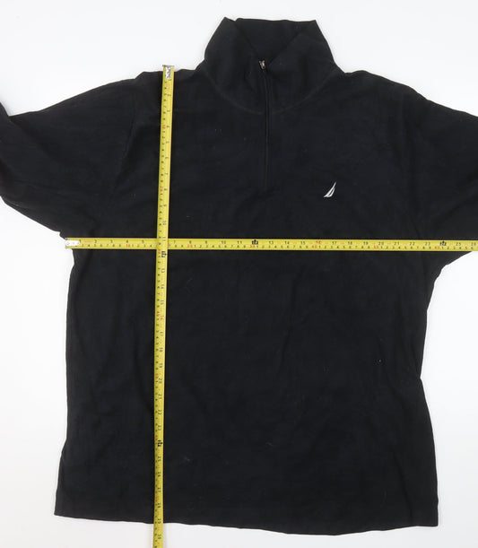 Nautica Men's Black XL 1/4 Zip Fleece Sweatshirt Pullover