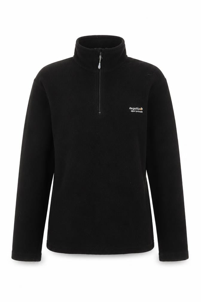 Regatta Women’s Black Fleece Pullover Sweatshirt UK S 1/4 Zip Outdoor