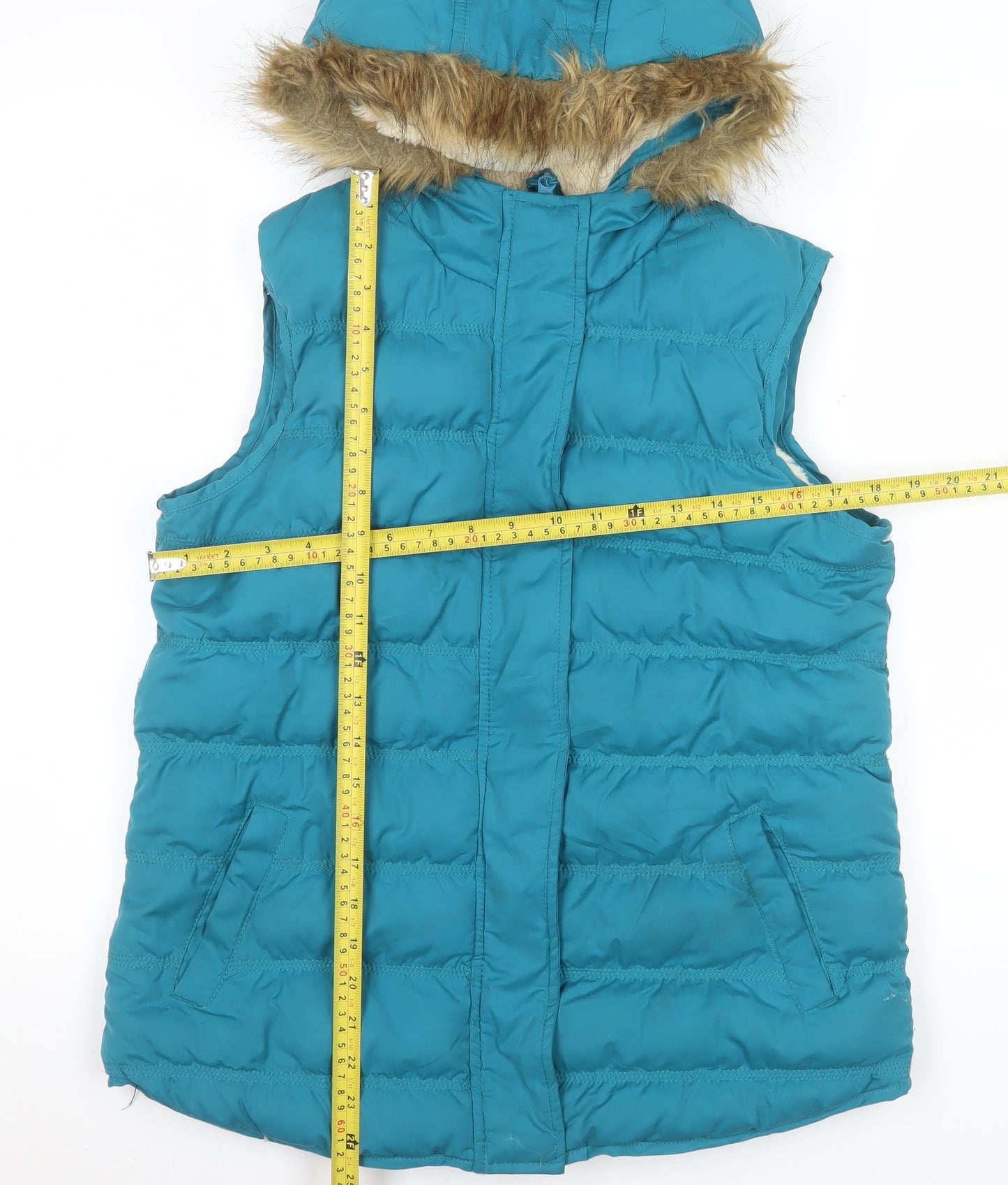 Mountain Warehouse Women’s Blue Hooded Puffer Waistcoat UK 10