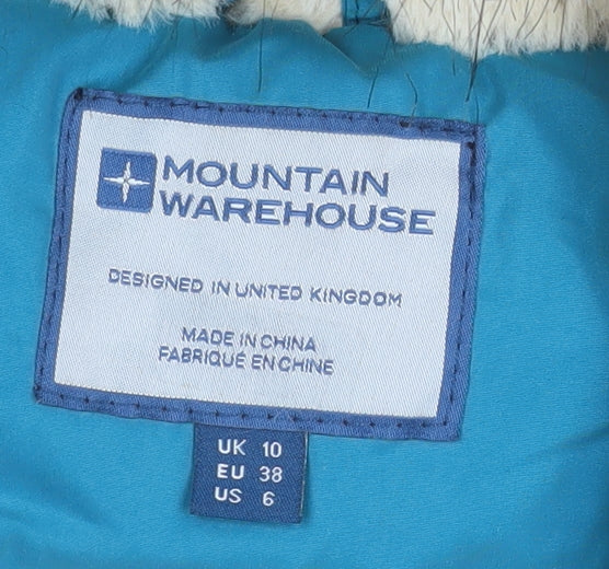 Mountain Warehouse Women’s Blue Hooded Puffer Waistcoat UK 10