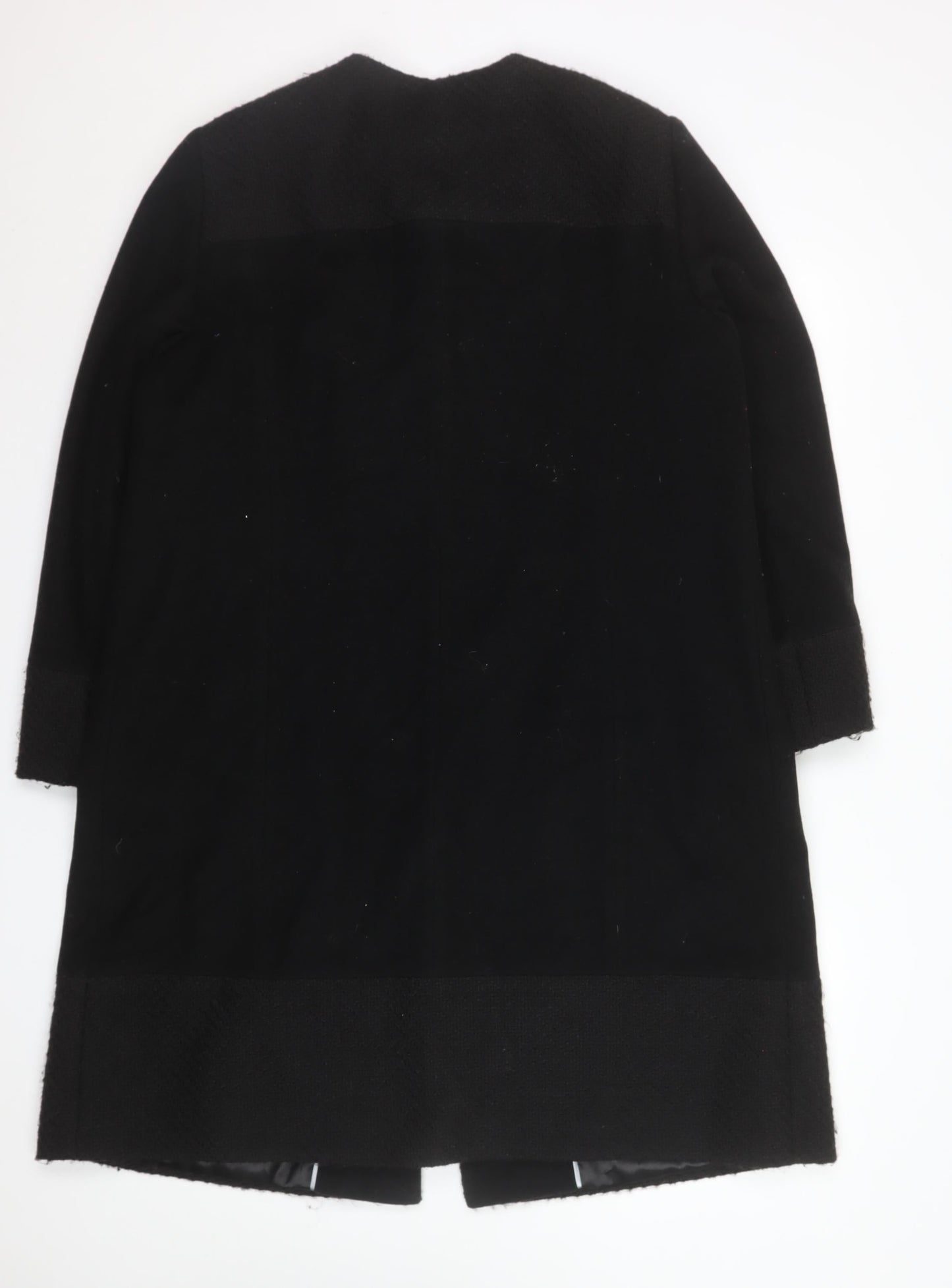 Windsmoor Women's Black Wool Blend Long Overcoat Size 14 Classic Style