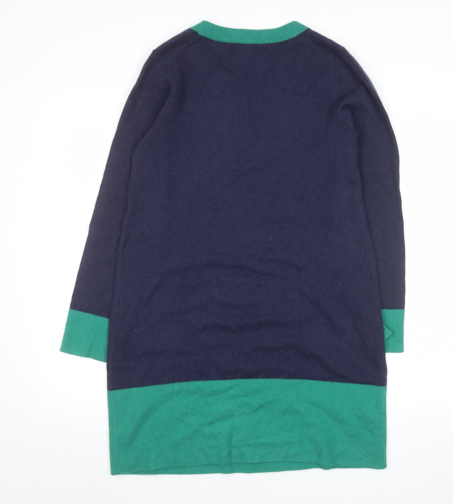 Boden Women Blue Green Wool Knit Shift Dress Size 12