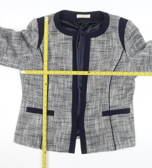 Windsmoor Women's Grey Size 16 Woven Acrylic Blend Regular Fit Blazer