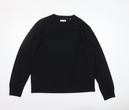 Jack & Jones Men's Black Long Sleeve Crew Neck Top Size M