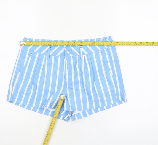 O'Neill Women's Blue Striped Chino Shorts Size 8 Polyester Summer