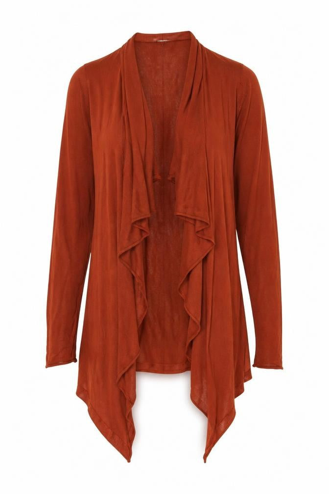 H&M Womens Brown Long Sleeve Open Knit Cardigan Size 8