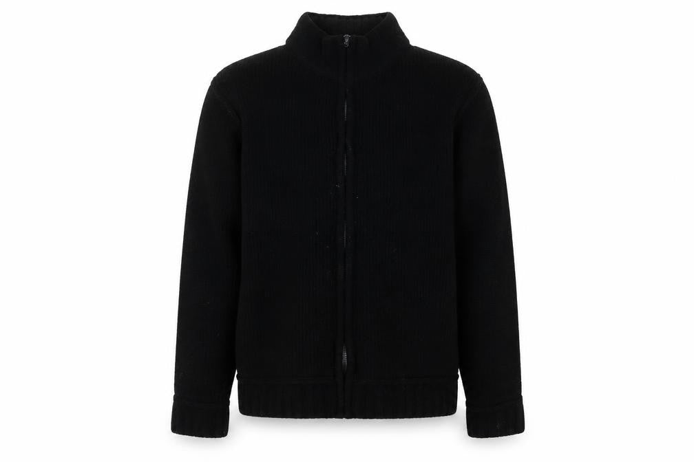 Urban Spirit Men's Black Fleece Zip Jacket L Regular Fit Casual Outerwear