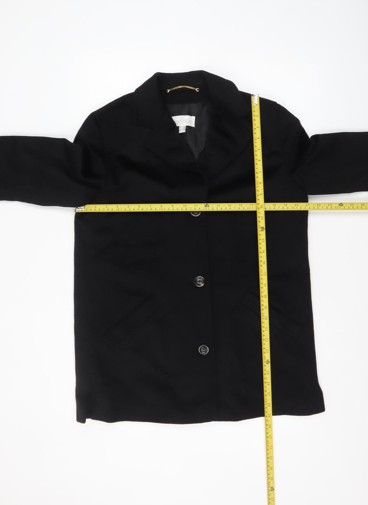 Prestige Womens Black 100% Cashmere Mid-Length Coat Size 10
