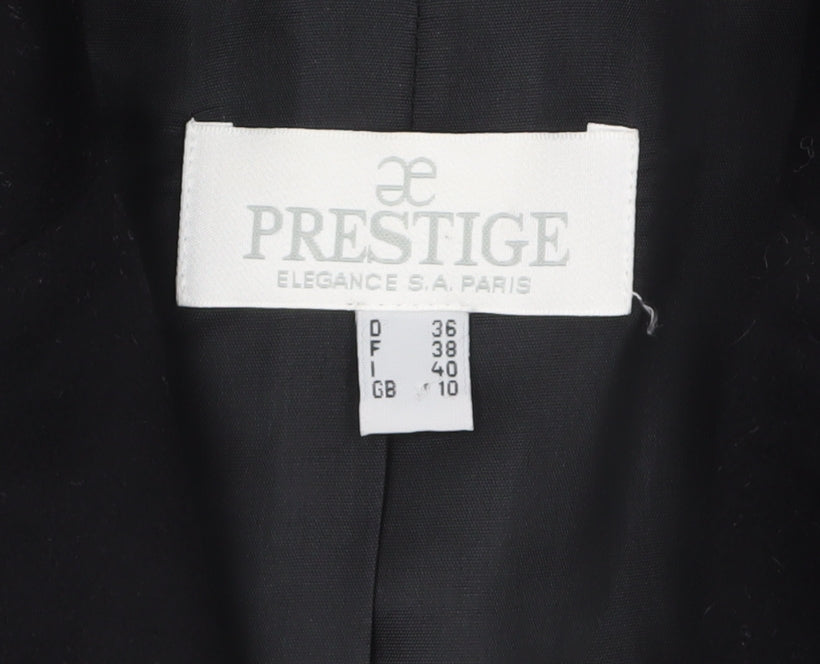 Prestige Womens Black 100% Cashmere Mid-Length Coat Size 10