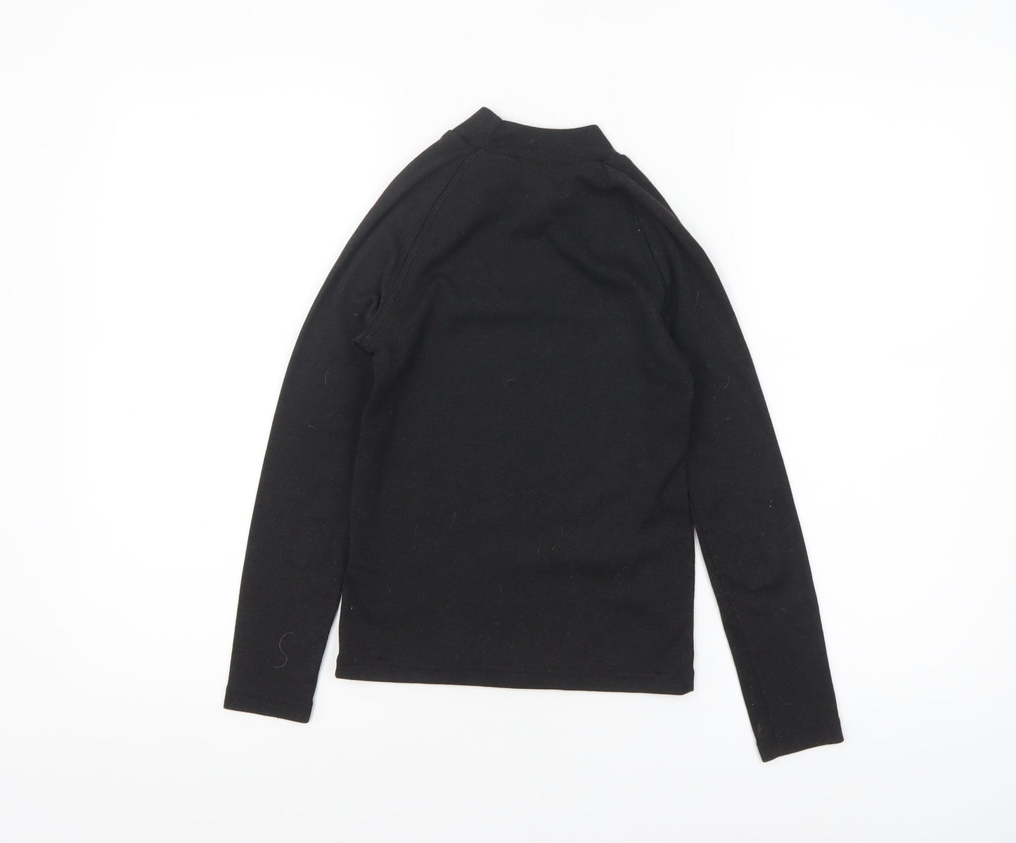 Decathlon Boys Black Long Sleeve Mock Neck Sports T-Shirt 10 Years