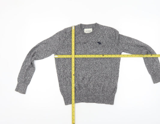 Abercrombie Kids Boys Grey Crew Neck Jumper Size 10 Cotton Blend