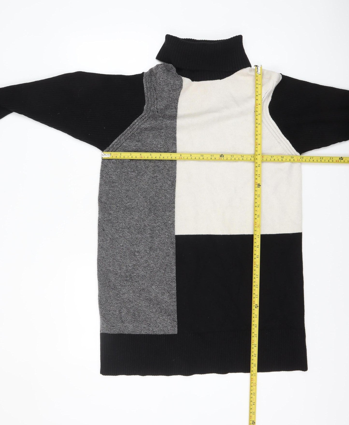 River Island Women’s Multicolour Roll Neck Tunic Jumper Size S