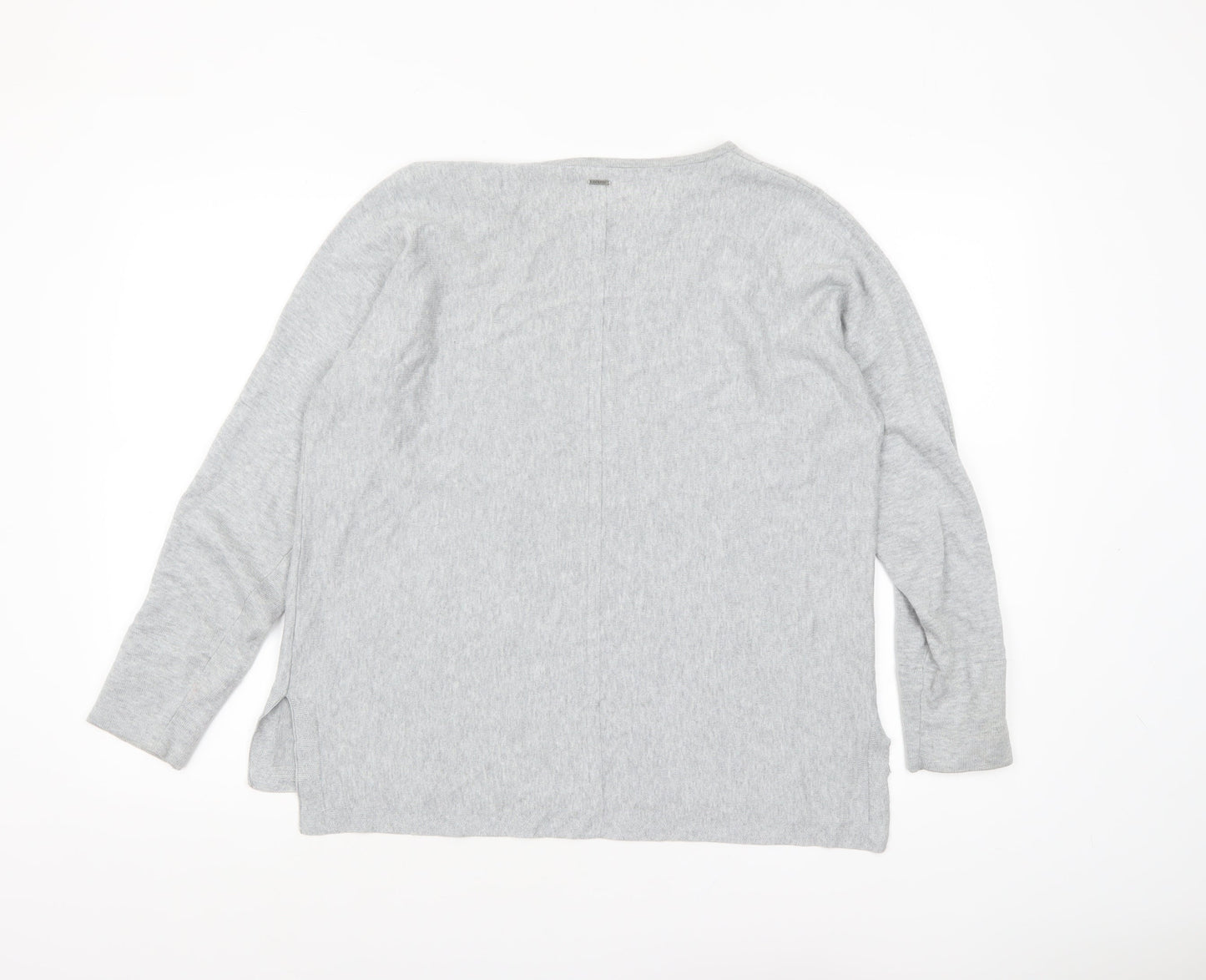 White Stuff Women's Grey Cotton Modal Pullover Jumper UK 14