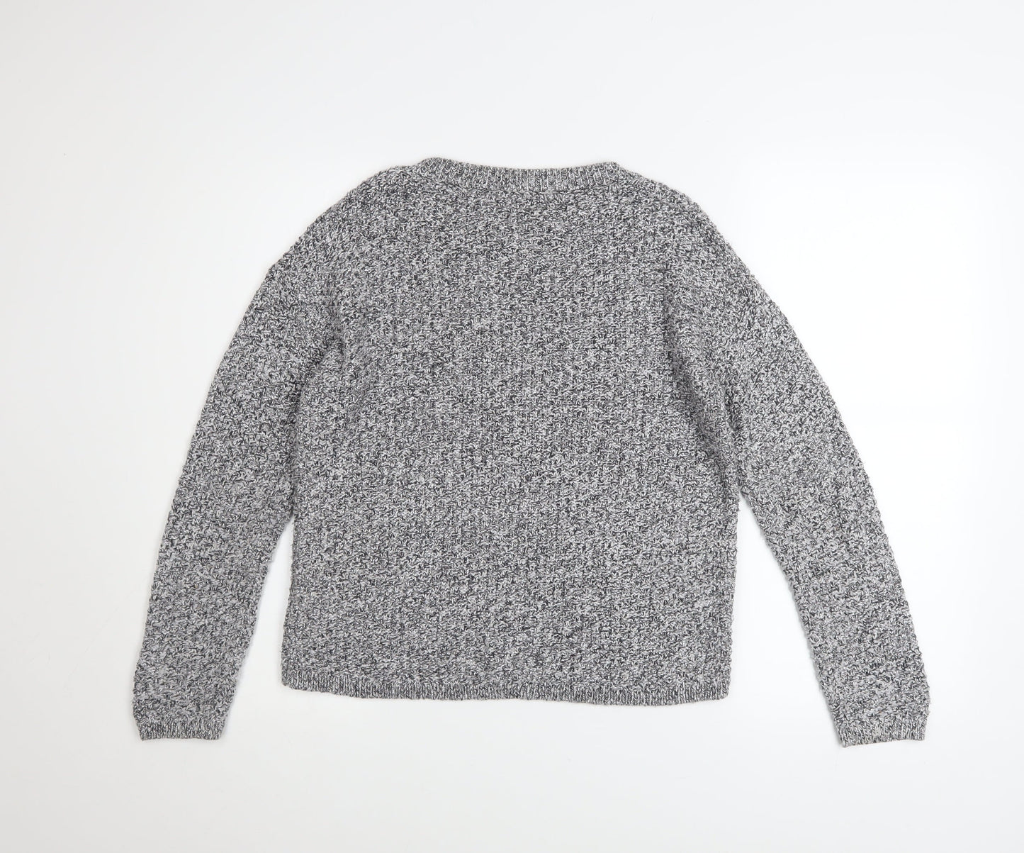 Marks and Spencer Womens Grey Chunky Knit Crew Neck Jumper Size 10