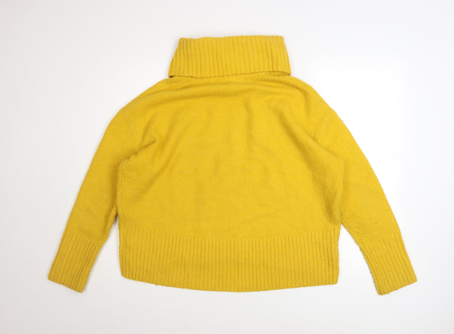 Rachel Zoe Women Yellow Roll Neck Wool Blend Jumper Size M