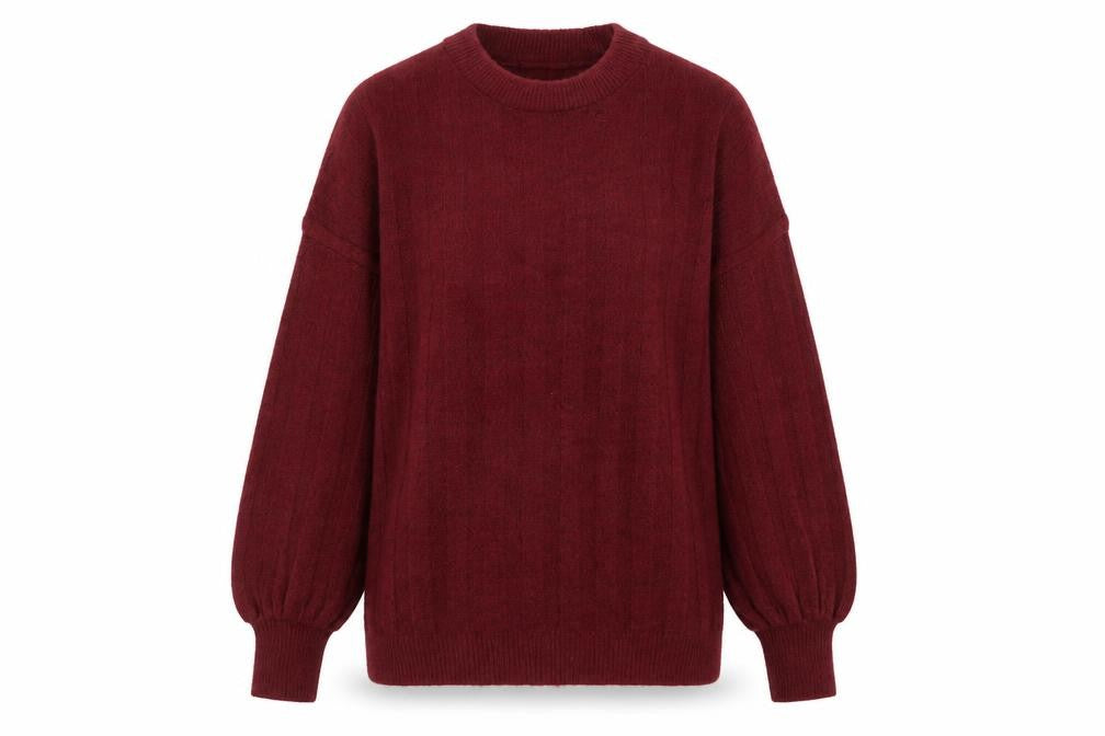 Peacocks Women's Red Crew Neck Long Sleeve Knit Jumper Size L