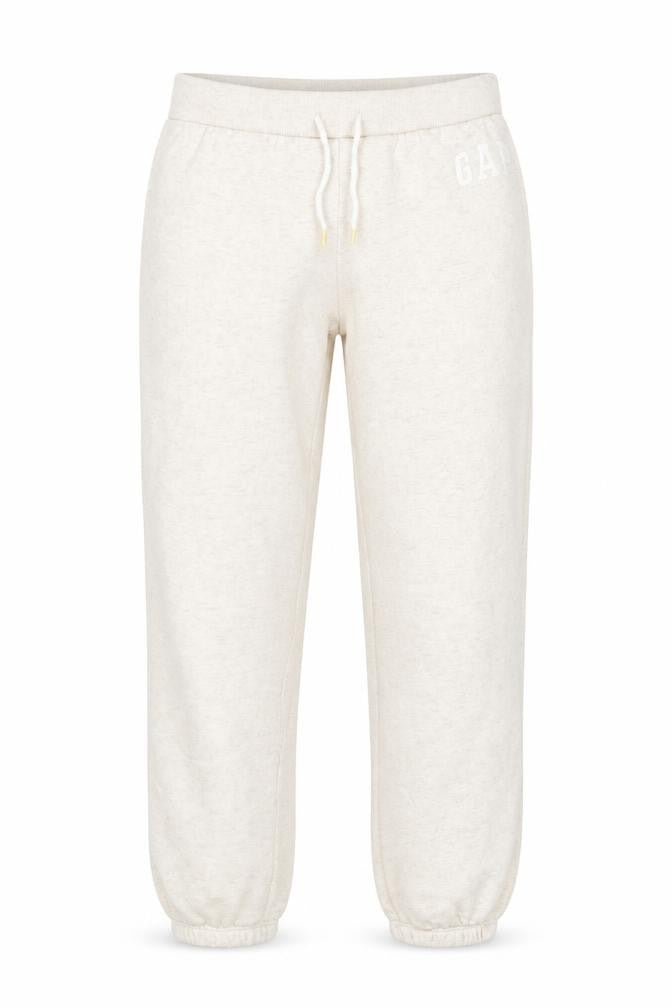 Front view of Gap girls’ beige jogger sweatpants, size 10, years cotton blend activewear