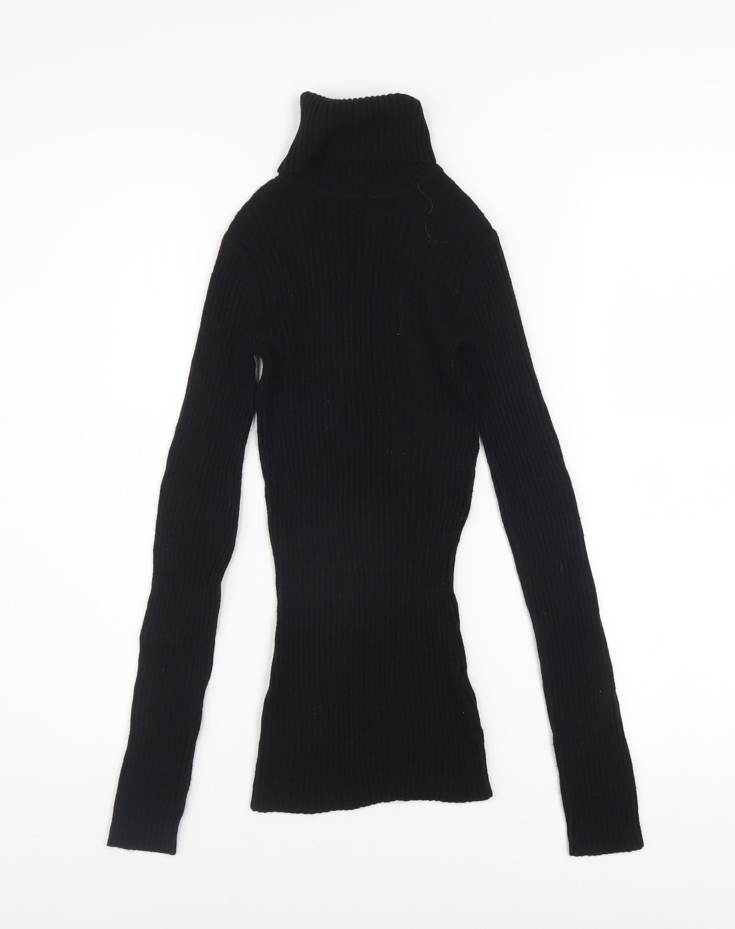 Dorothy Perkins Women's Black Roll Neck Slim Knit Jumper Size 6