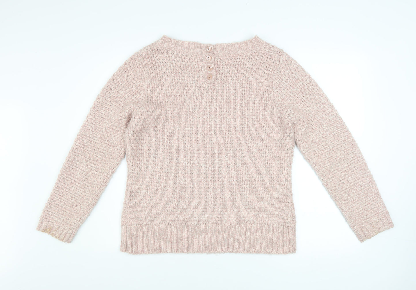 M&Co Women’s Pink Chunky Knit Acrylic Pullover Jumper Size M