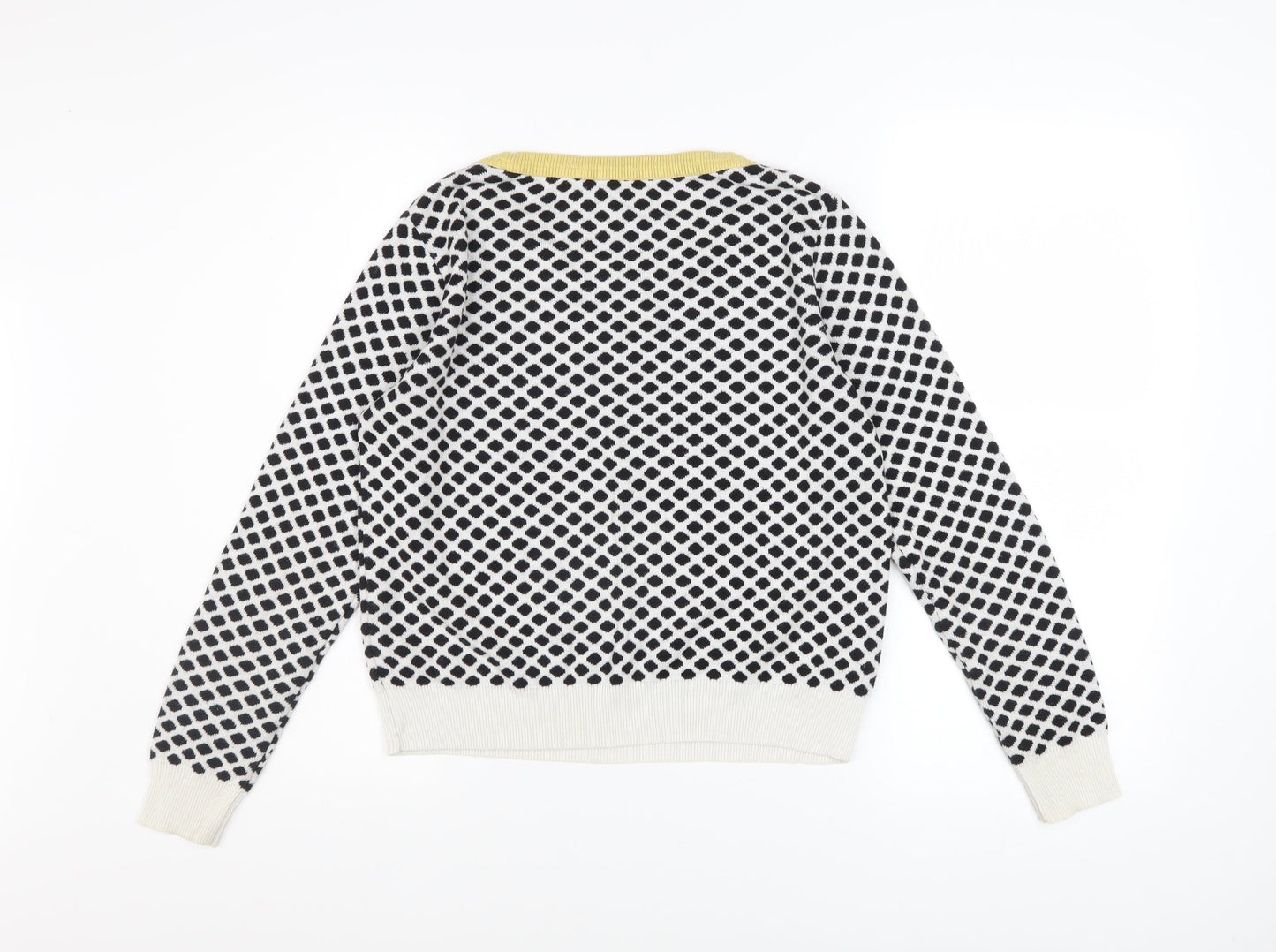 Tu Women's Black & White Geometric Knit Jumper Size 12