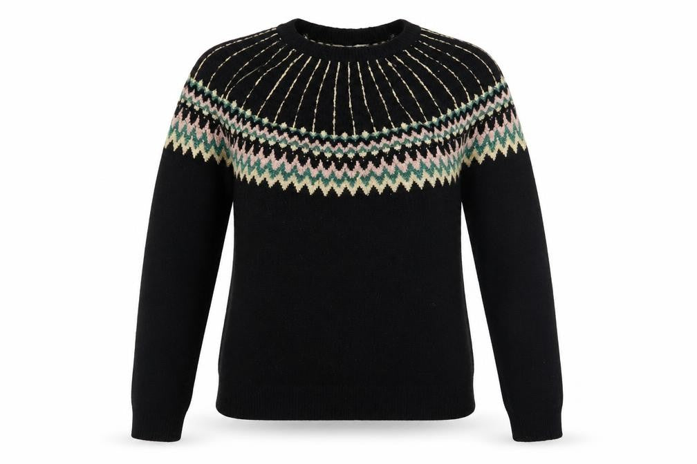 Dorothy Perkins Women’s Black Fair Isle Tall Knit Jumper Size 8