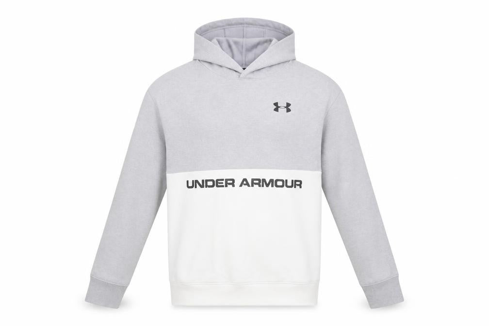 Under Armour Boys Grey Colourblock Pullover Hoodie Size 158