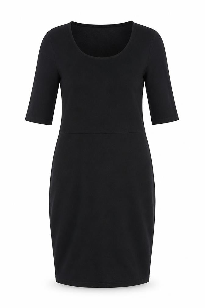&et Womens Black Size 12 Bodycon Knee Length Cotton Blend Dress