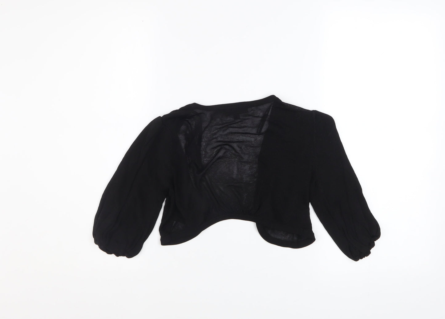 Warehouse Women's Black V-Neck Shrug Size 10 Classic Knit