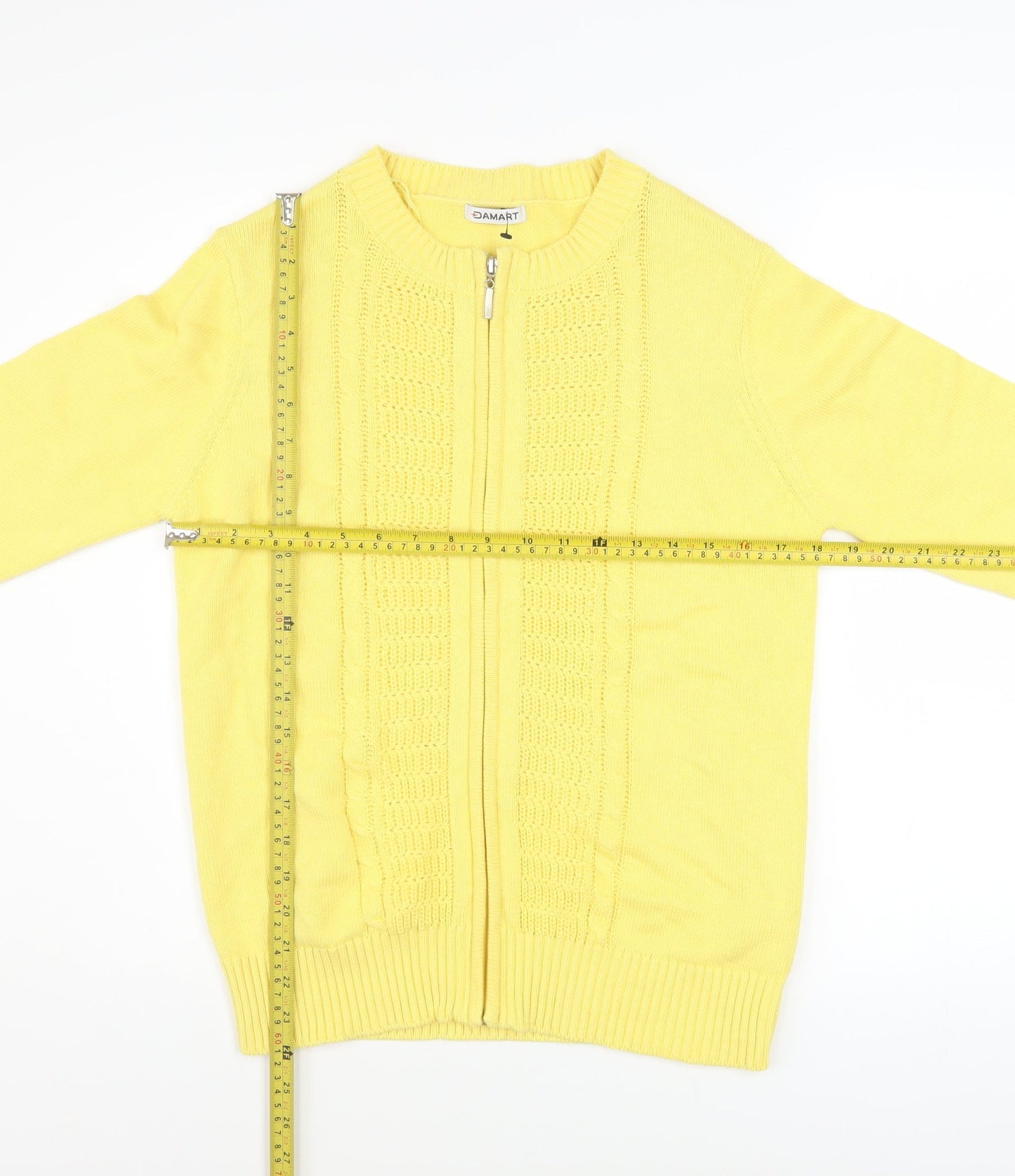 Damart Women Yellow Size 10 Full Zip Cotton Basic Jacket