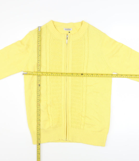 Damart Women Yellow Size 10 Full Zip Cotton Basic Jacket