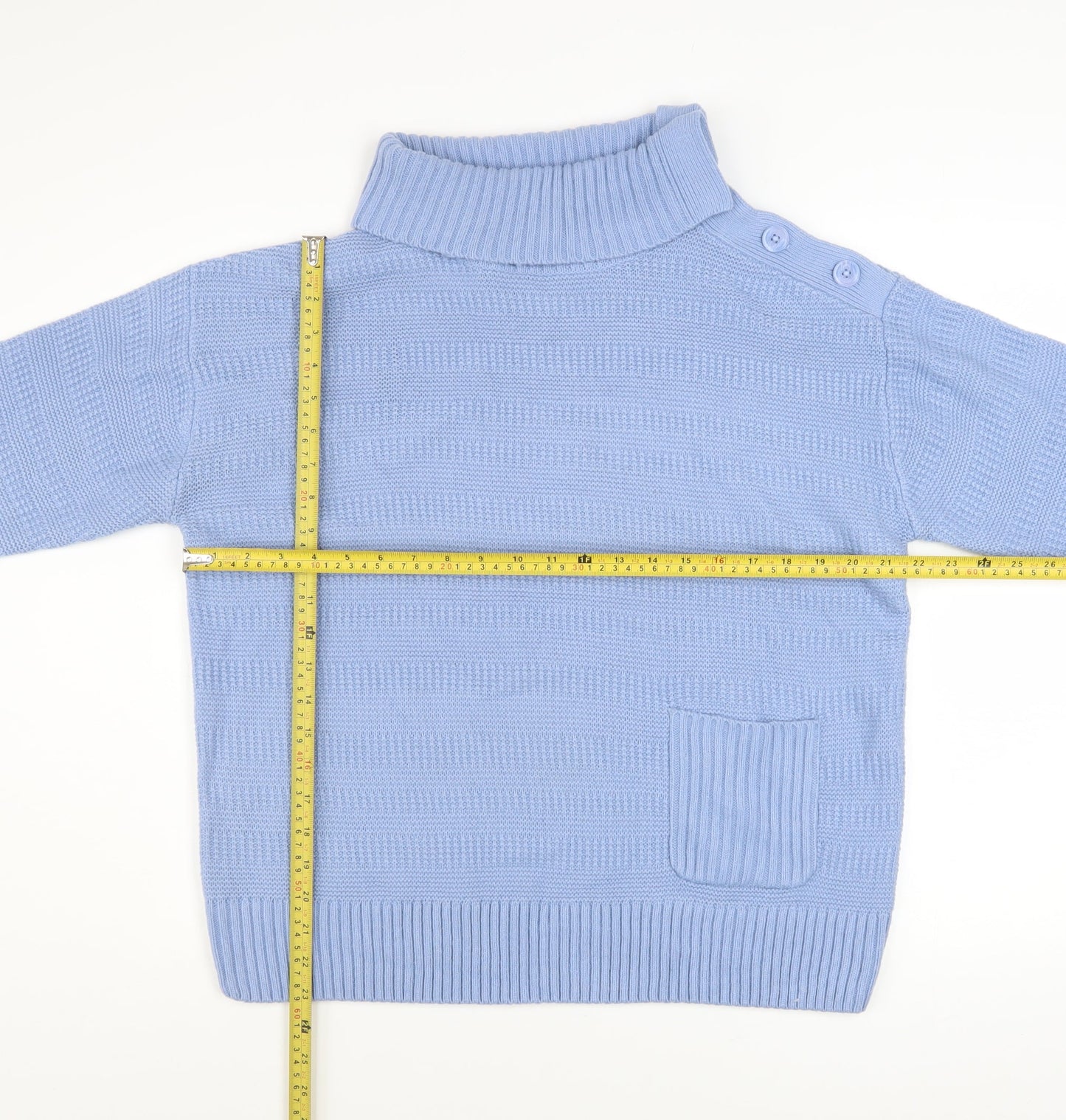 ISLE Collection Women’s Blue Roll Neck Knit Jumper Size M