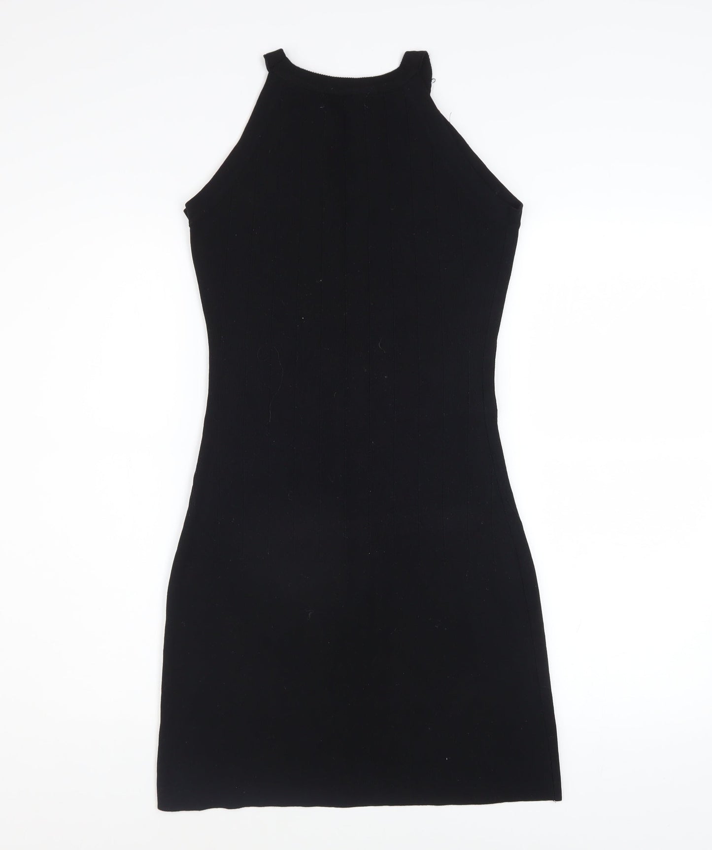 Yu & Me Women’s Black Sleeveless Bodycon Knit Halter Dress M