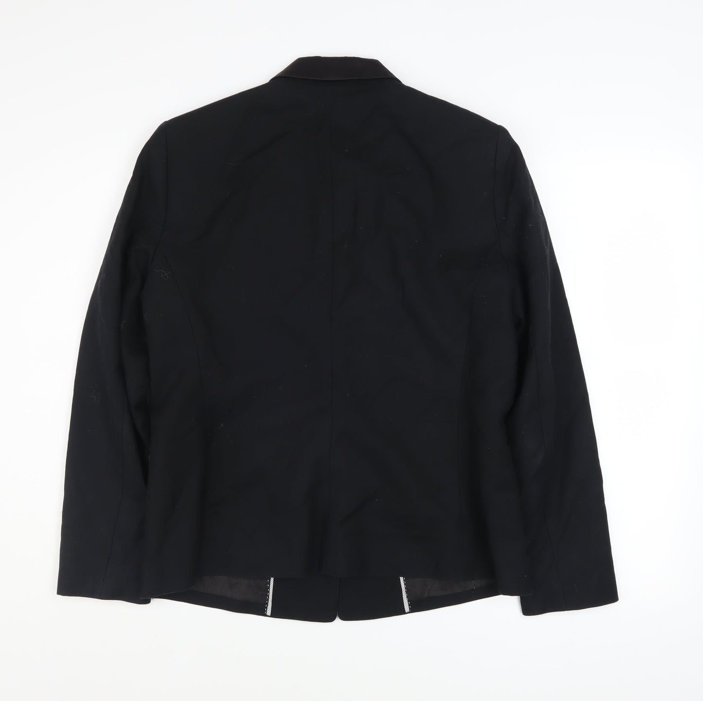 Mango Basics Women's Black Blazer UK 16 Single-Breasted Jacket