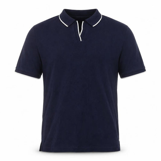 Marks and Spencer Men's Navy Blue Cotton Polo Shirt Size 14