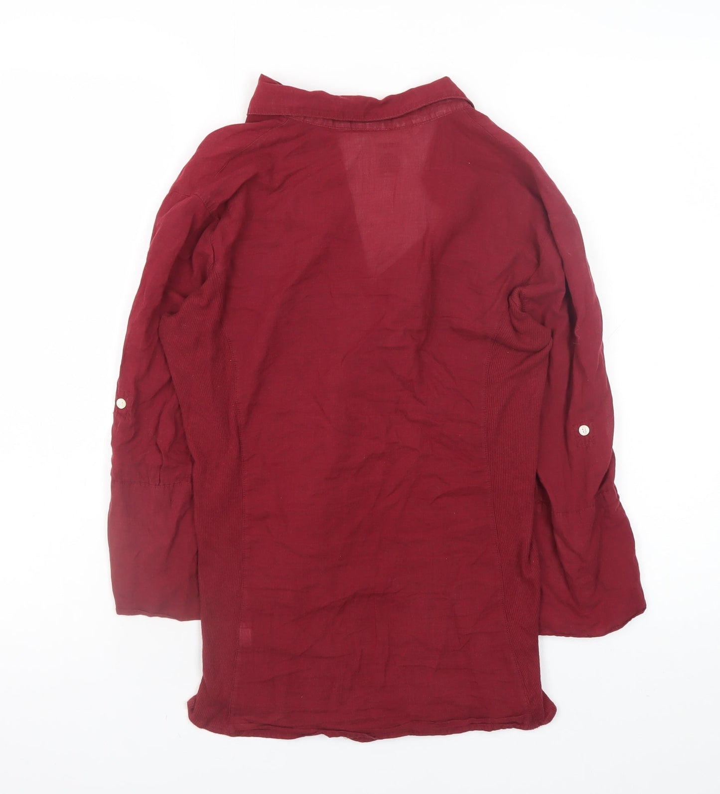 Max Studio Women's Red Cotton Button-Up Shirt Size M