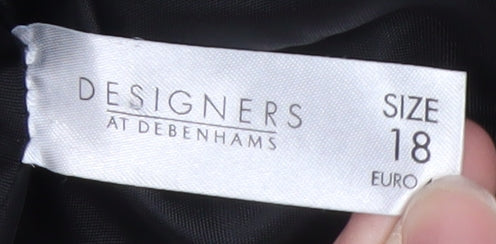 Designers at Debenhams Women Black White Wool Pea Coat Size 18