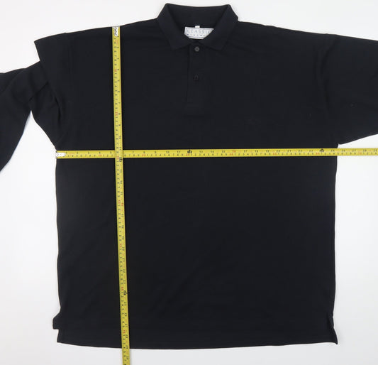 Classic Menswear Black Long Sleeve 2XL Polo Shirt for Men