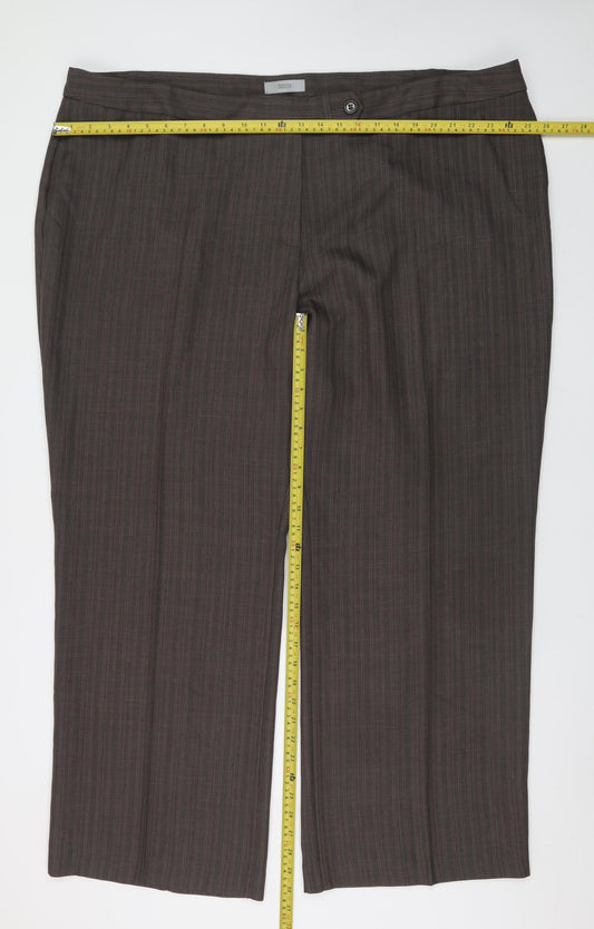 Marks and Spencer Women Brown Pinstripe Dress Pants Size 28 Regular