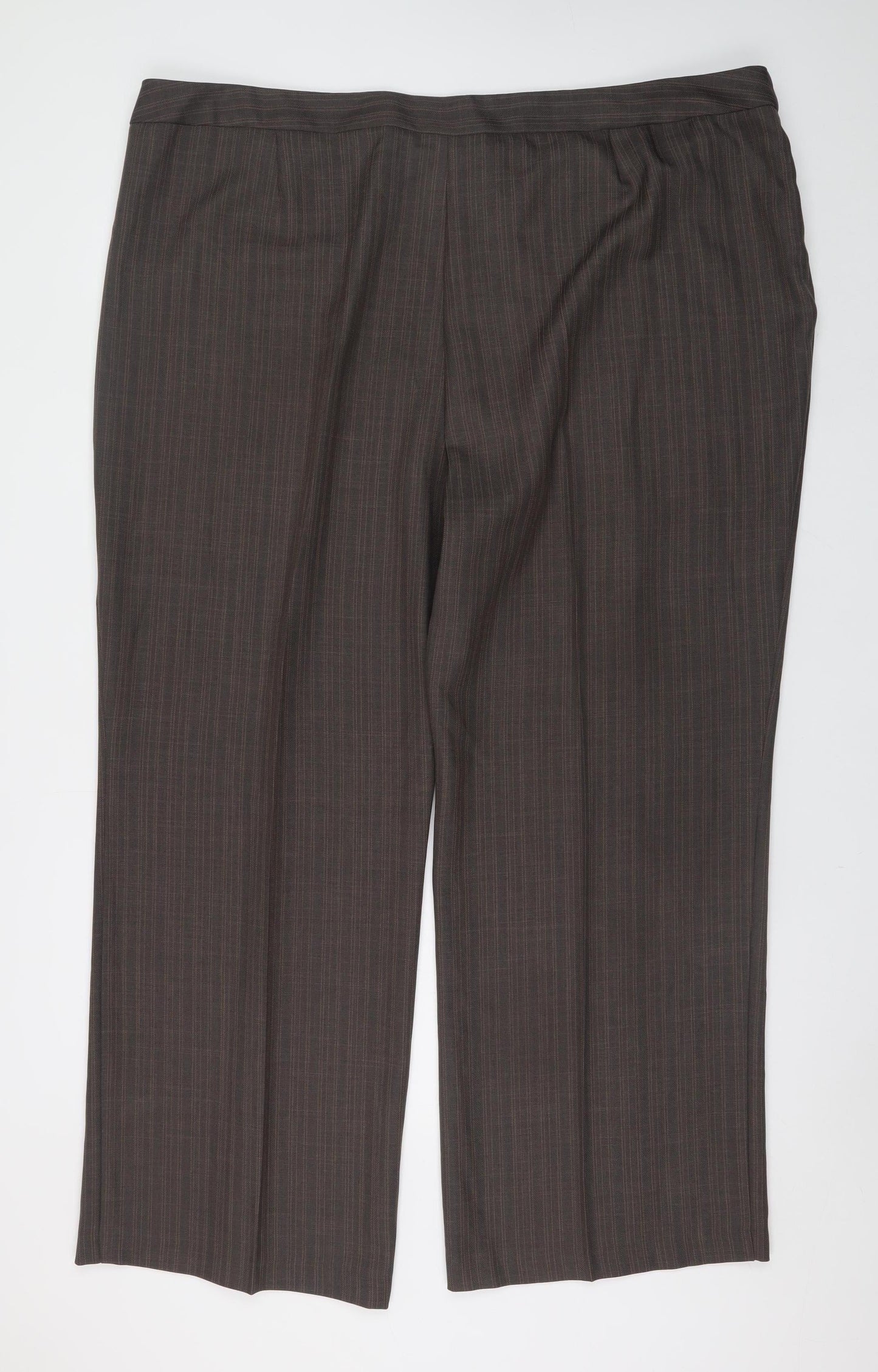 Marks and Spencer Women Brown Pinstripe Dress Pants Size 28 Regular