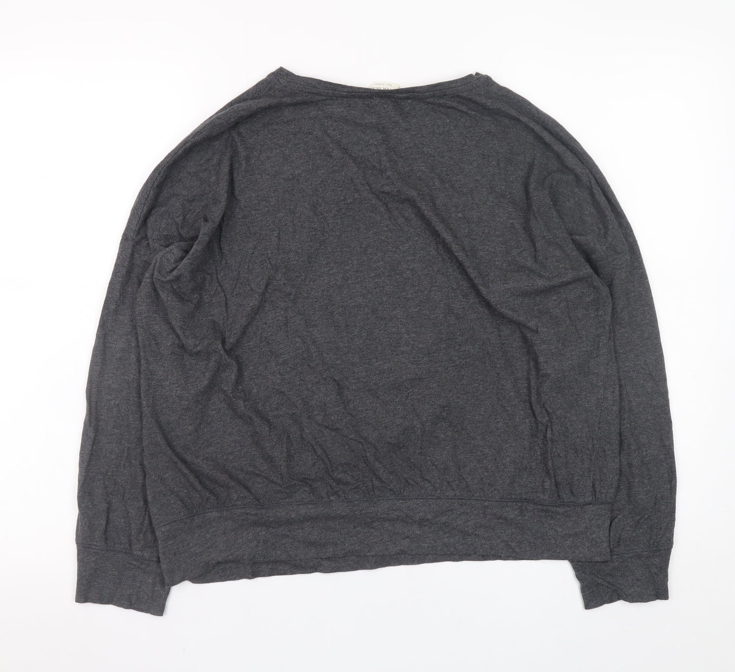 Marks and Spencer Womens Grey Bear Embroidered Long Sleeve T-Shirt Size M