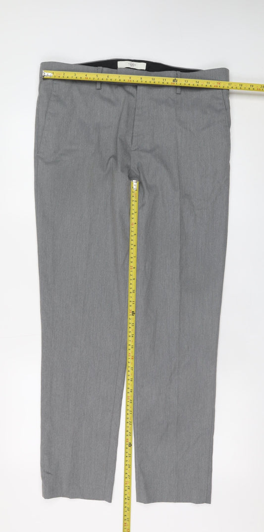 River Island Men's Grey Slim Fit Dress Pants 34R