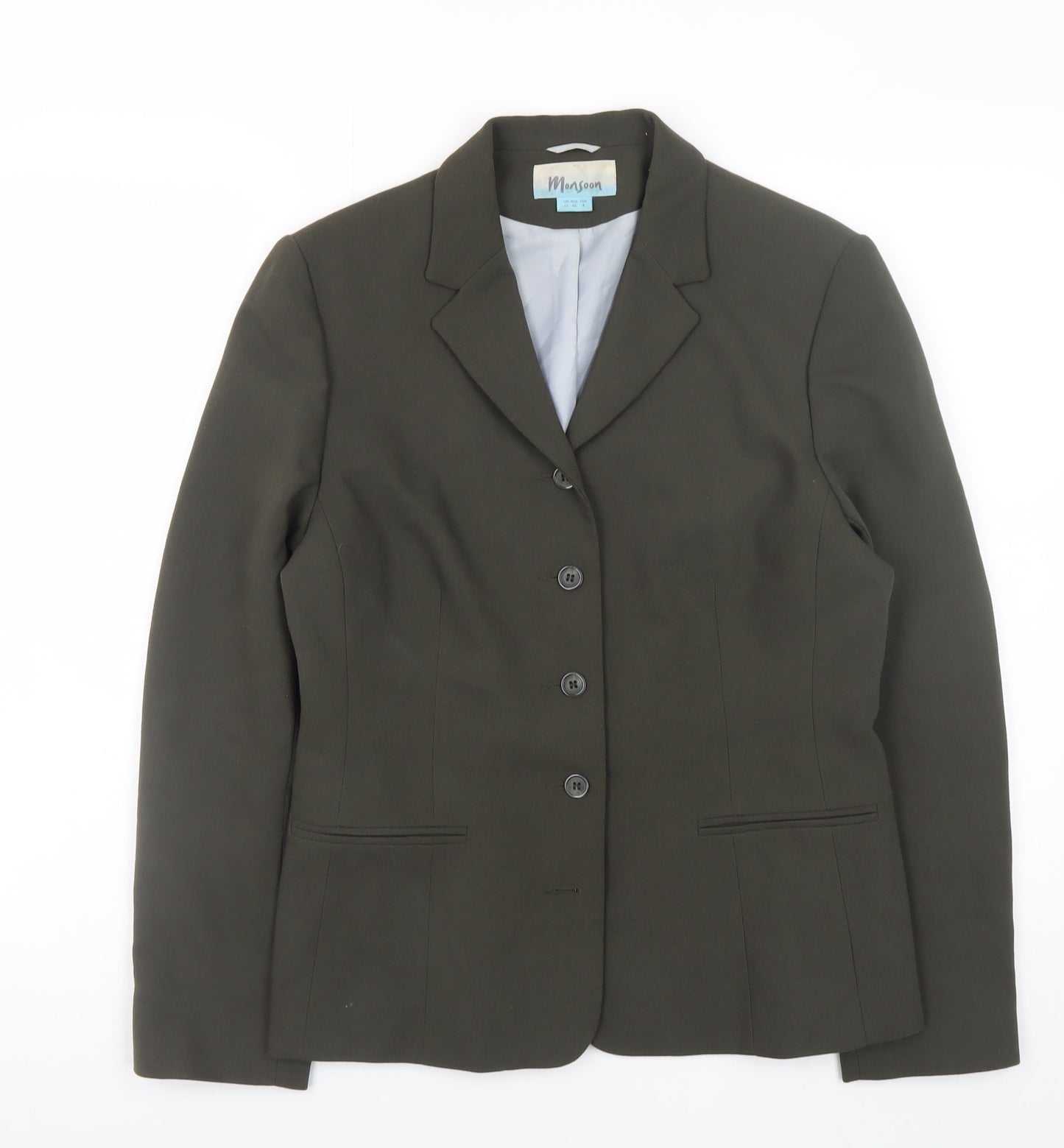 Monsoon Women Brown Blazer Size 12 Classic Workwear Jacket