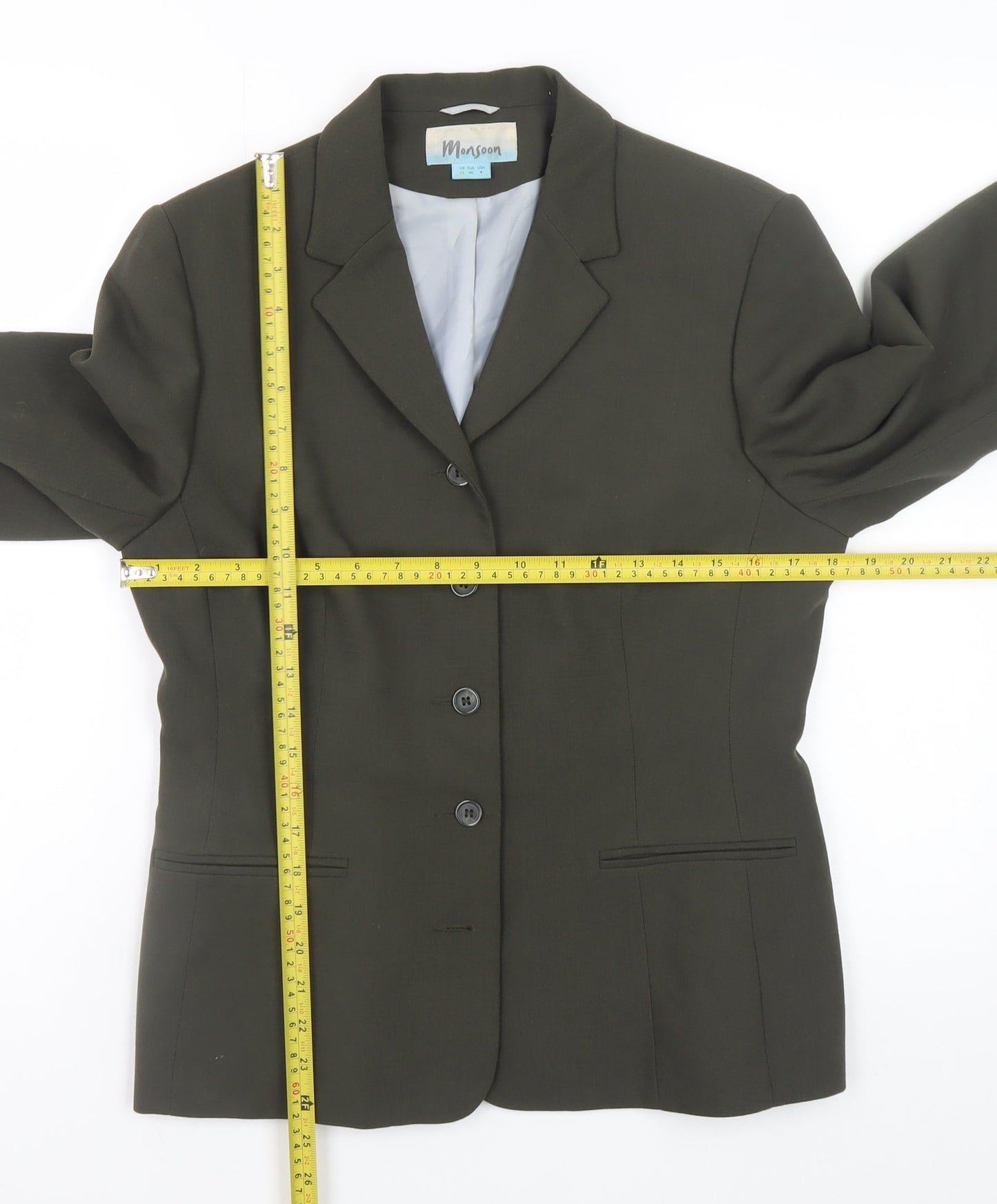 Monsoon Women Brown Blazer Size 12 Classic Workwear Jacket