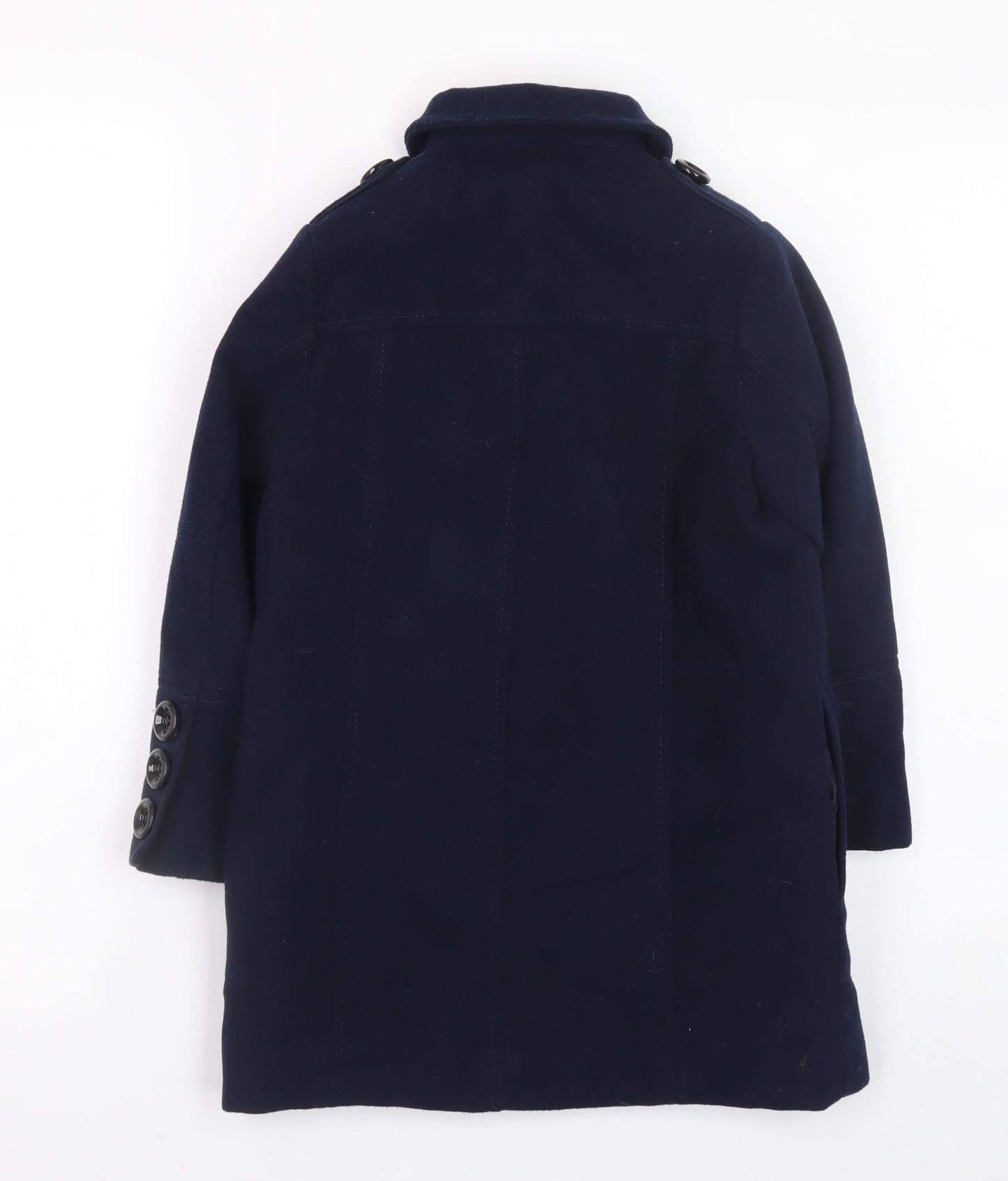 Next Girls Blue Double-Breasted Pea Coat Age 6 Years Lined Button-Up