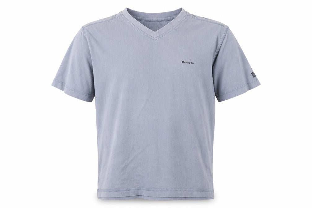 Reebok Men's Blue V-Neck Short Sleeve Cotton T-Shirt Size L