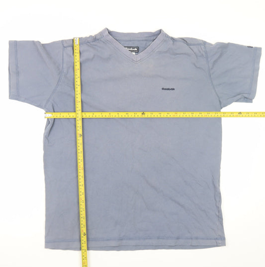 Reebok Men's Blue V-Neck Short Sleeve Cotton T-Shirt Size L