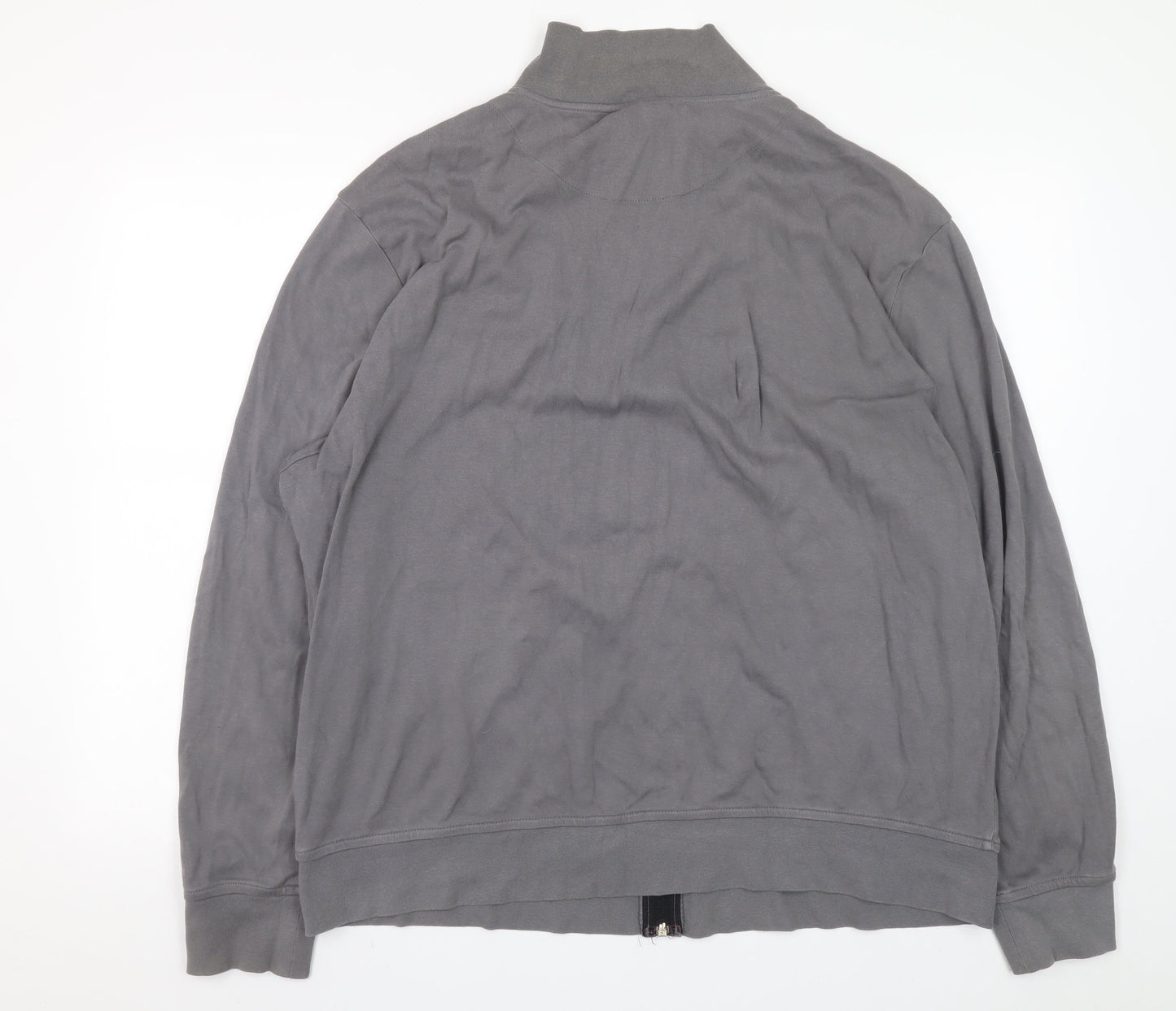 Easy Men’s Grey 2XL Full Zip Graphic Print Cotton Sweatshirt