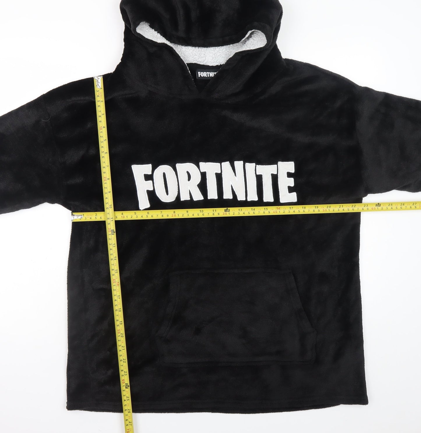 Fortnite Boys Black Fleece Hooded Robe One Size Winter Nightwear