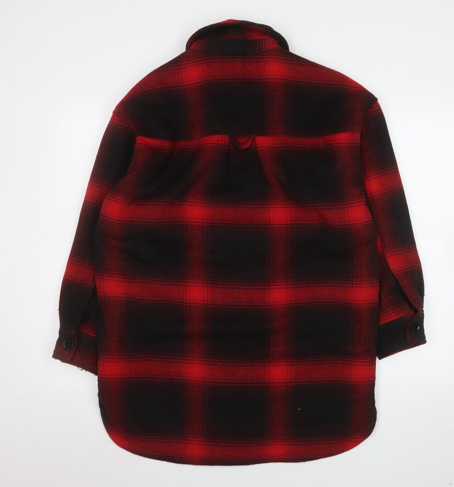 H&M Men Red Black Check Flannel Shirt Jacket XS