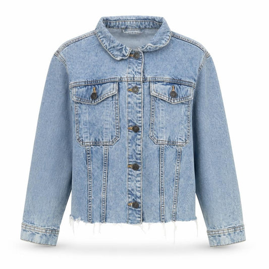 Noisy May Women's Blue Denim Cropped Jacket Size M Classic Style